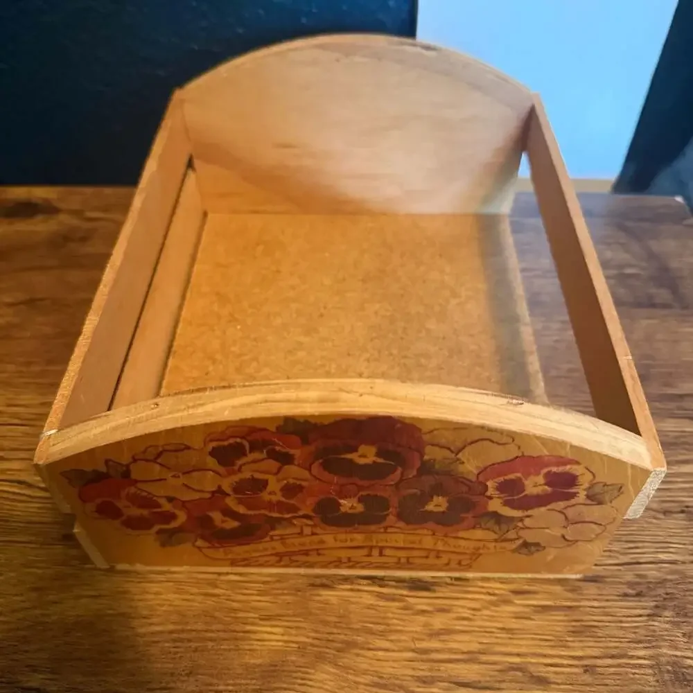 Vintage Hand-Painted Wooden Storage Crate